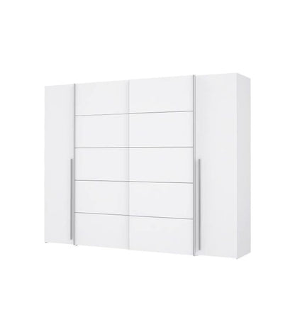 Forte Jabim Kleiderschrank mit LED Beleuchtung – Schwebetürenschrank 4-türig 280 cm Schlafzimmer