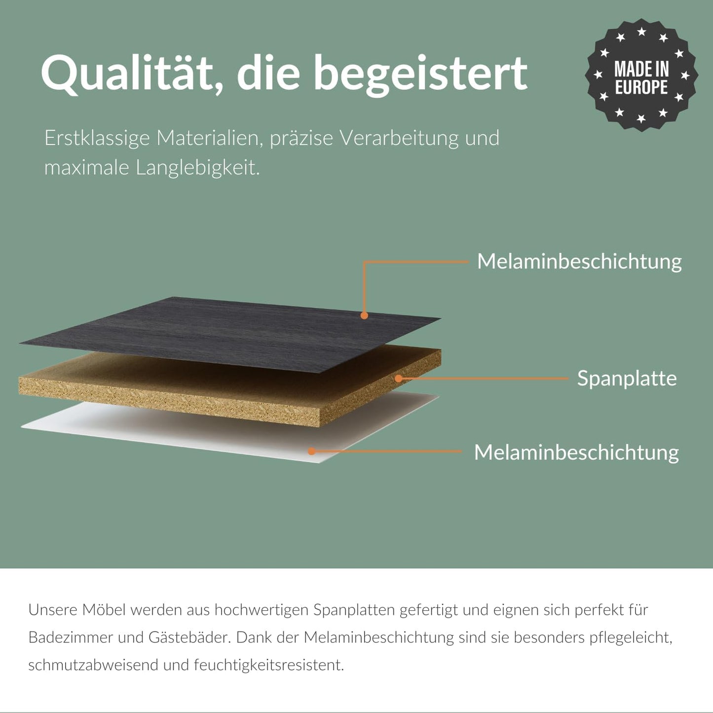Planetmöbel Badmöbel Set 63 cm Anthrazit mit Keramik Waschbecken, Spiegelschrank 60 cm LED & Steckdose, Modern