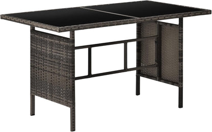 SVITA Madison Rattan Lounge Ecksofa Set Braun, Polyrattan Gartenmöbel mit Tisch & Kissen