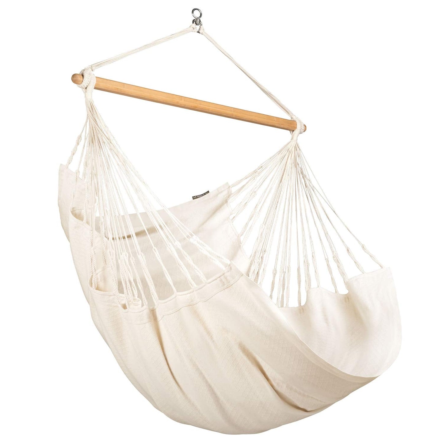 La Siesta Habana Hängesessel Kingsize aus Bio-Baumwolle mit Bambus Spreizstab & 360° Drehgelenk – Premium Hängestuhl für Garten, Balkon & Wohnzimmer