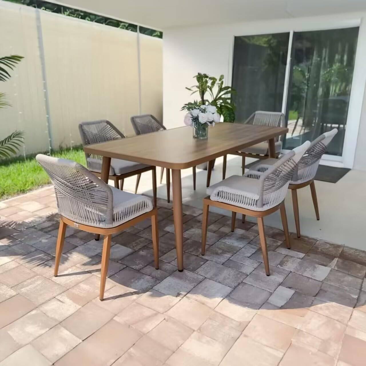 PURPLE LEAF Terrassenmöbel Set 11-tlg – Aluminium Gartenmöbel Lounge mit Esstisch & 10 Gartenstühlen, Wetterfest Balkon- & Gartenmöbel