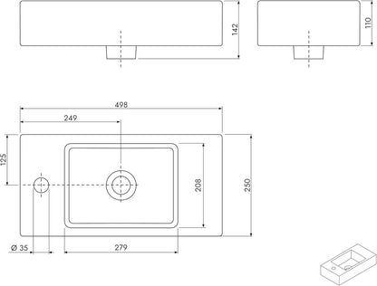 BERNSTEIN Beldivo Badmöbel Set mit Waschbecken – Wandhängender Waschtischunterschrank mit Keramikbecken, Push-Open & Soft-Close, MDF