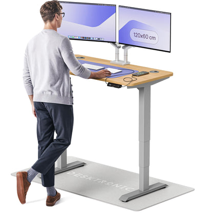 Desktronic HomePro Höhenverstellbarer Schreibtisch Elektrisch – Ergonomischer Steh Sitz Schreibtisch mit Dual Motor, Touchscreen, USB-A & USB-C