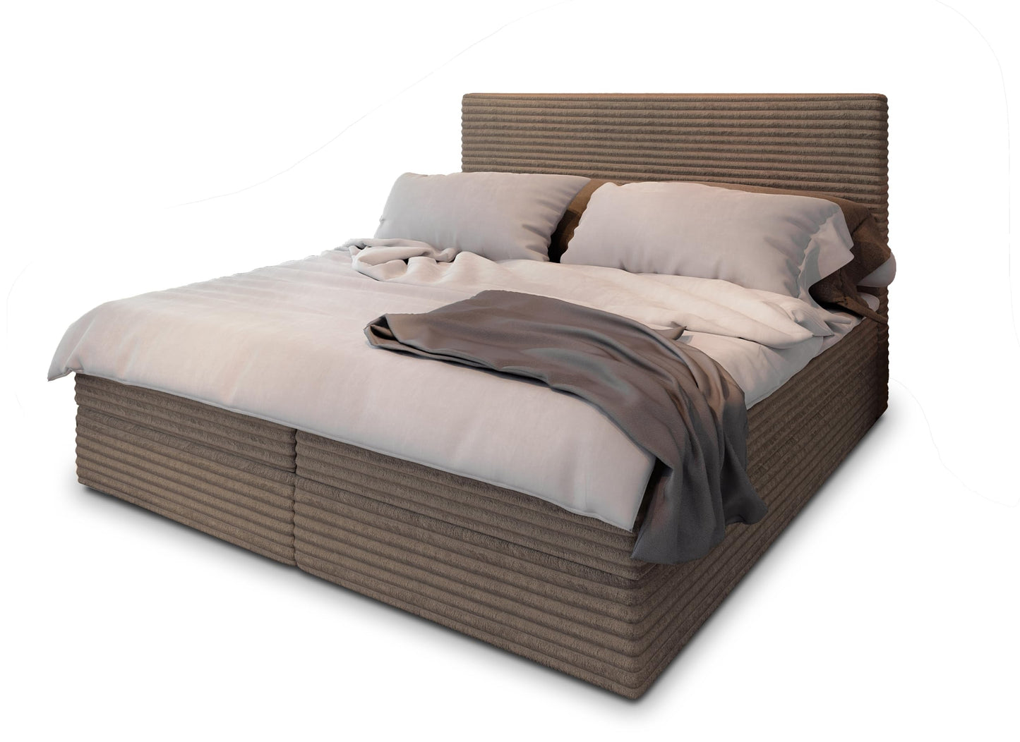 Masseno Boxspringbett PISA Komplett-Set mit Matratze & Topper, Polsterbett mit Bettkasten