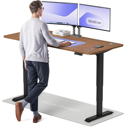 Desktronic HomePro Höhenverstellbarer Schreibtisch Elektrisch – Ergonomischer Steh Sitz Schreibtisch mit Dual Motor, Touchscreen, USB-A & USB-C