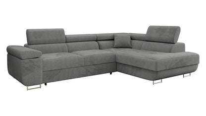 Mirjan24 Torezio Ecksofa mit Schlaffunktion & Bettkasten – L-Form Wohnlandschaft mit verstellbaren Kopfstützen, Schlafsofa für Wohnzimmer