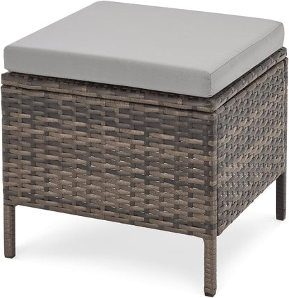 SVITA Madison Rattan Lounge Ecksofa Set Braun, Polyrattan Gartenmöbel mit Tisch & Kissen
