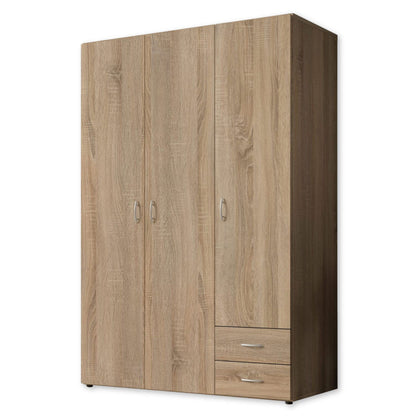 Stella Trading BASE Kleiderschrank Drehtürenschrank Weiß Holz Mehrere Größen