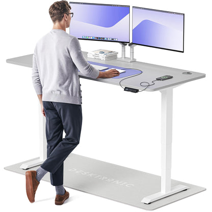 Desktronic HomePro Höhenverstellbarer Schreibtisch Elektrisch – Ergonomischer Steh Sitz Schreibtisch mit Dual Motor, Touchscreen, USB-A & USB-C