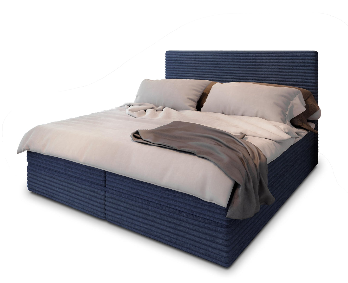 Masseno Boxspringbett PISA Komplett-Set mit Matratze & Topper, Polsterbett mit Bettkasten