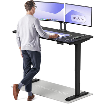 Desktronic HomePro Höhenverstellbarer Schreibtisch Elektrisch – Ergonomischer Steh Sitz Schreibtisch mit Dual Motor, Touchscreen, USB-A & USB-C