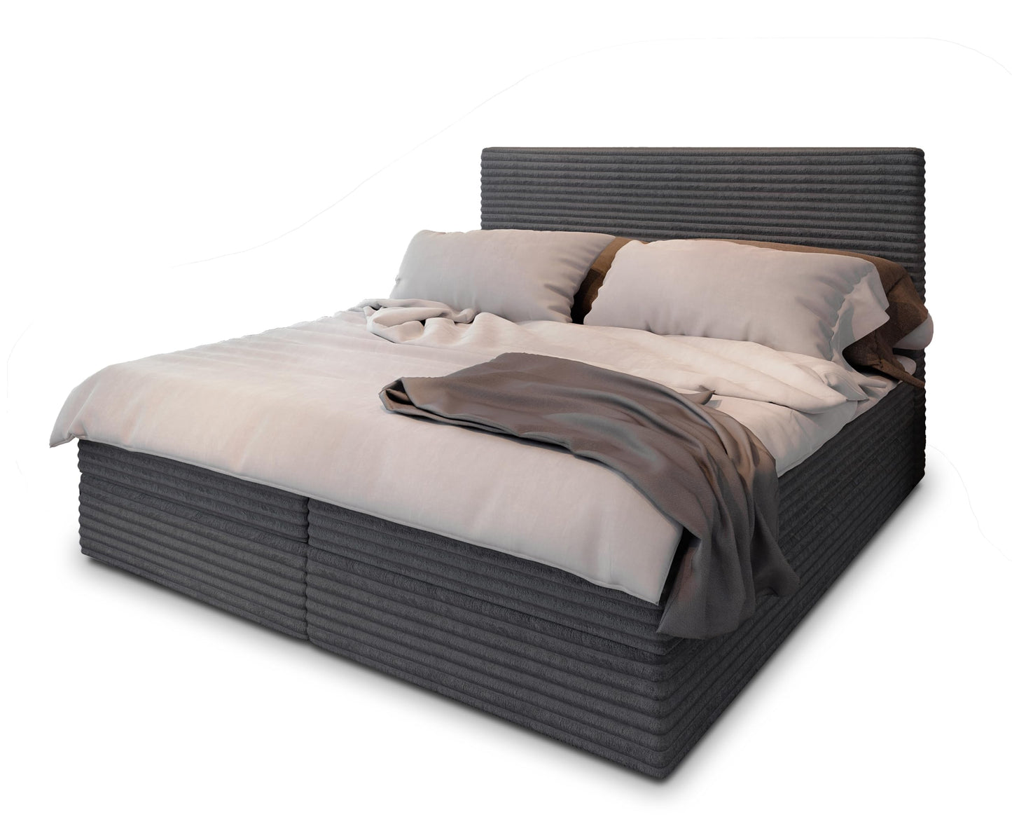 Masseno Boxspringbett PISA Komplett-Set mit Matratze & Topper, Polsterbett mit Bettkasten