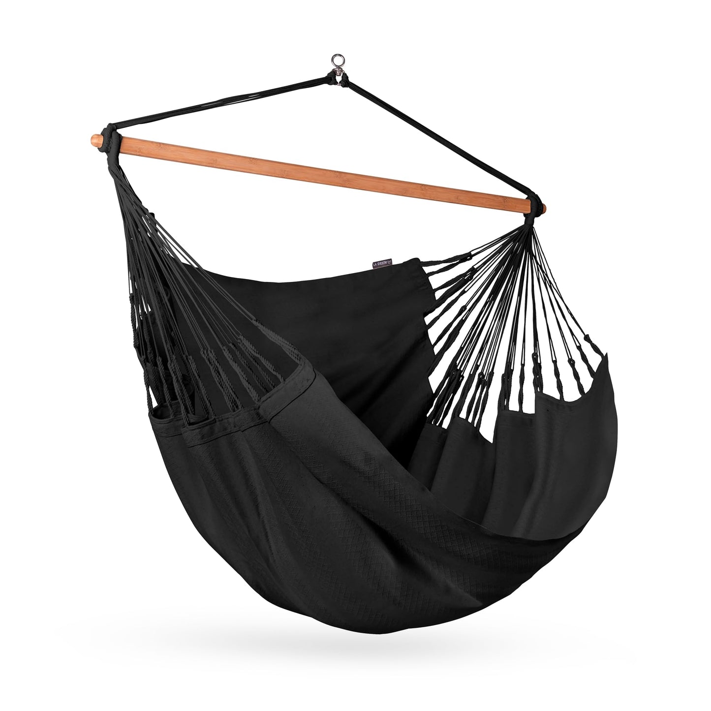 La Siesta Habana Hängesessel Kingsize aus Bio-Baumwolle mit Bambus Spreizstab & 360° Drehgelenk – Premium Hängestuhl für Garten, Balkon & Wohnzimmer