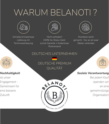 Belanoti Marbo Boxspringbett mit Bettkasten, 7-Zonen Taschenfederkern Matratze & Visco Topper, Massivholz Eiche, Polsterbett