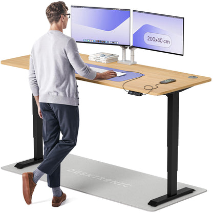 Desktronic HomePro Höhenverstellbarer Schreibtisch Elektrisch – Ergonomischer Steh Sitz Schreibtisch mit Dual Motor, Touchscreen, USB-A & USB-C