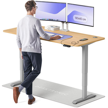 Desktronic HomePro Höhenverstellbarer Schreibtisch Elektrisch – Ergonomischer Steh Sitz Schreibtisch mit Dual Motor, Touchscreen, USB-A & USB-C