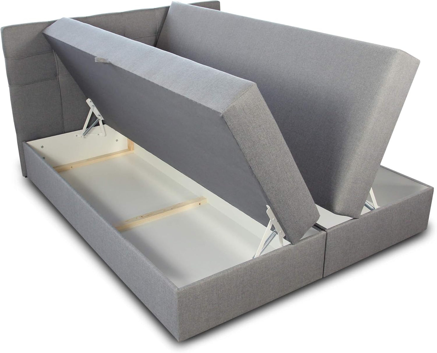Sofnet Best Boxspringbett mit 2 Bettkästen, Bonellfederkern Matratze & Topper, Polsterbett mit Stauraum, Modernes Bettgestell Schlafzimmer