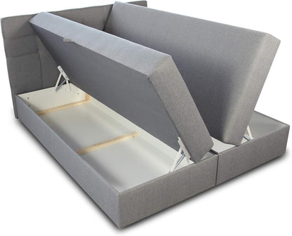 Sofnet Best Boxspringbett mit 2 Bettkästen, Bonellfederkern Matratze & Topper, Polsterbett mit Stauraum, Modernes Bettgestell Schlafzimmer