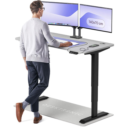 Desktronic HomePro Höhenverstellbarer Schreibtisch Elektrisch – Ergonomischer Steh Sitz Schreibtisch mit Dual Motor, Touchscreen, USB-A & USB-C