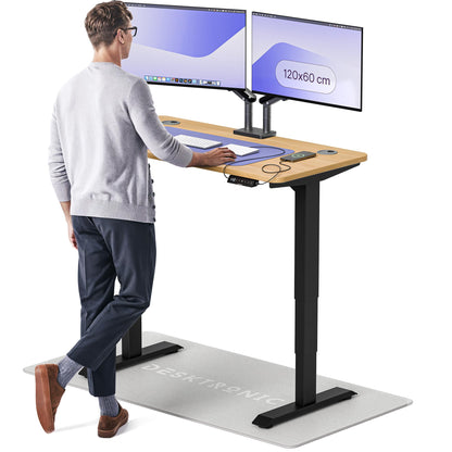 Desktronic HomePro Höhenverstellbarer Schreibtisch Elektrisch – Ergonomischer Steh Sitz Schreibtisch mit Dual Motor, Touchscreen, USB-A & USB-C