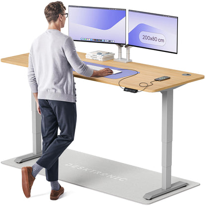 Desktronic HomePro Höhenverstellbarer Schreibtisch Elektrisch – Ergonomischer Steh Sitz Schreibtisch mit Dual Motor, Touchscreen, USB-A & USB-C