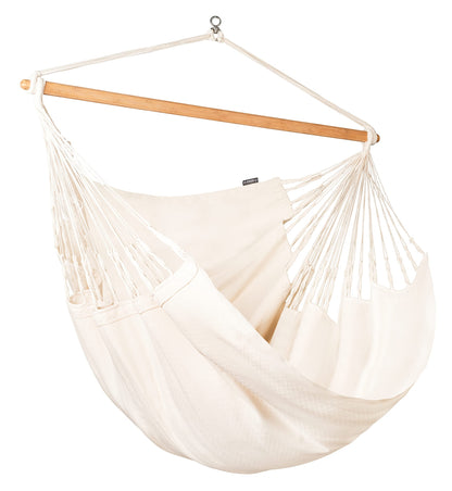La Siesta Habana Hängesessel Kingsize aus Bio-Baumwolle mit Bambus Spreizstab & 360° Drehgelenk – Premium Hängestuhl für Garten, Balkon & Wohnzimmer