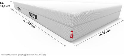 bett1 Bodyguard Anti-Kartell Matratze aus QXSchaum, 2 Härtegrade, Oeko-TEX 100, waschbarer Bezug