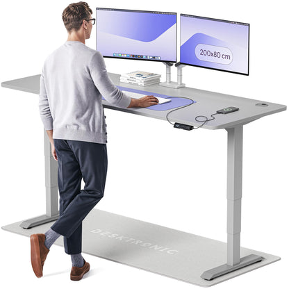 Desktronic HomePro Höhenverstellbarer Schreibtisch Elektrisch – Ergonomischer Steh Sitz Schreibtisch mit Dual Motor, Touchscreen, USB-A & USB-C
