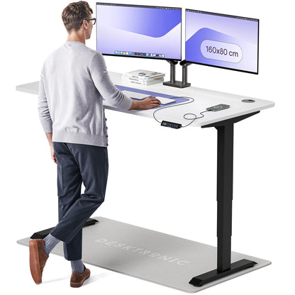 Desktronic HomePro Höhenverstellbarer Schreibtisch Elektrisch – Ergonomischer Steh Sitz Schreibtisch mit Dual Motor, Touchscreen, USB-A & USB-C