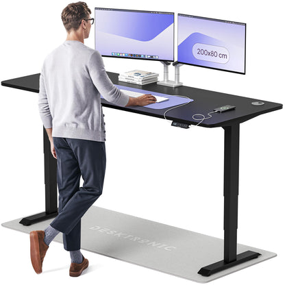 Desktronic HomePro Höhenverstellbarer Schreibtisch Elektrisch – Ergonomischer Steh Sitz Schreibtisch mit Dual Motor, Touchscreen, USB-A & USB-C