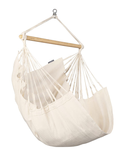 La Siesta Habana Hängesessel Kingsize aus Bio-Baumwolle mit Bambus Spreizstab & 360° Drehgelenk – Premium Hängestuhl für Garten, Balkon & Wohnzimmer