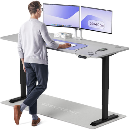 Desktronic HomePro Höhenverstellbarer Schreibtisch Elektrisch – Ergonomischer Steh Sitz Schreibtisch mit Dual Motor, Touchscreen, USB-A & USB-C