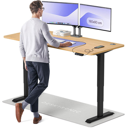 Desktronic HomePro Höhenverstellbarer Schreibtisch Elektrisch – Ergonomischer Steh Sitz Schreibtisch mit Dual Motor, Touchscreen, USB-A & USB-C