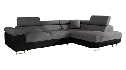 Mirjan24 Torezio Ecksofa mit Schlaffunktion & Bettkasten – L-Form Wohnlandschaft mit verstellbaren Kopfstützen, Schlafsofa für Wohnzimmer