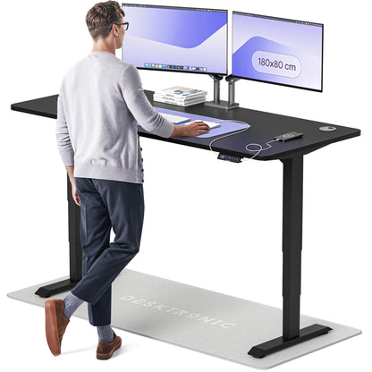Desktronic HomePro Höhenverstellbarer Schreibtisch Elektrisch – Ergonomischer Steh Sitz Schreibtisch mit Dual Motor, Touchscreen, USB-A & USB-C