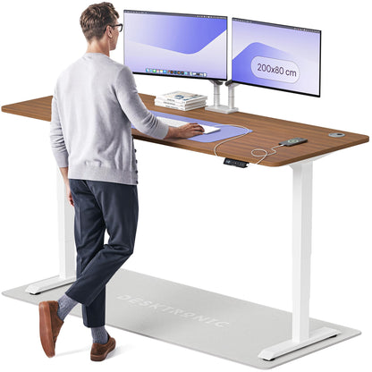 Desktronic HomePro Höhenverstellbarer Schreibtisch Elektrisch – Ergonomischer Steh Sitz Schreibtisch mit Dual Motor, Touchscreen, USB-A & USB-C