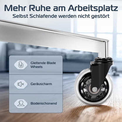 CLOUVOU CleverSeat Ergonomischer Bürostuhl – Verstellbarer Schreibtischstuhl mit 4D Armlehnen, Kopfstütze & Lendenstütze, Drehstuhl bis 150 kg