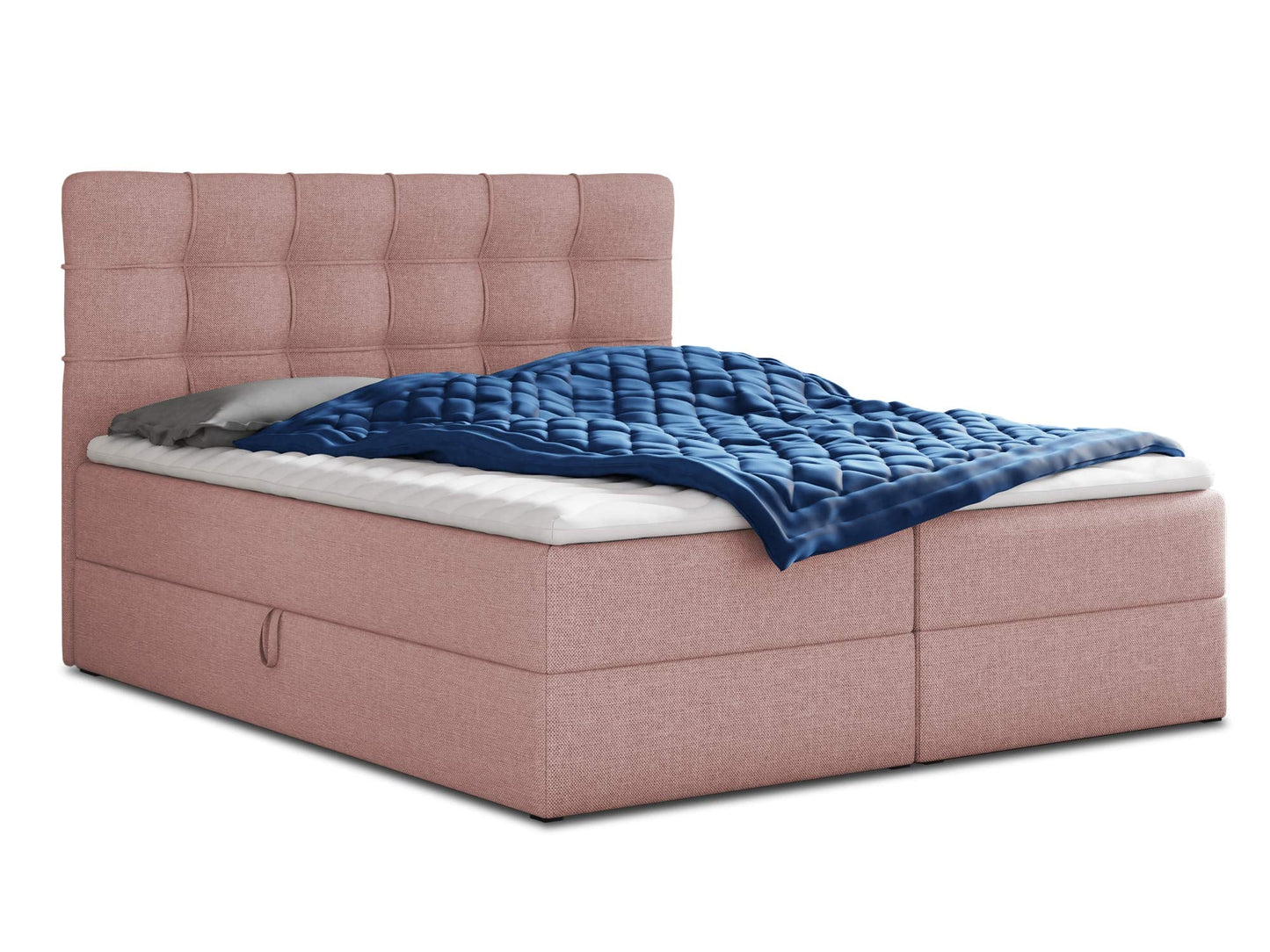 Sofnet Best Boxspringbett mit 2 Bettkästen, Bonellfederkern Matratze & Topper, Polsterbett mit Stauraum, Modernes Bettgestell Schlafzimmer