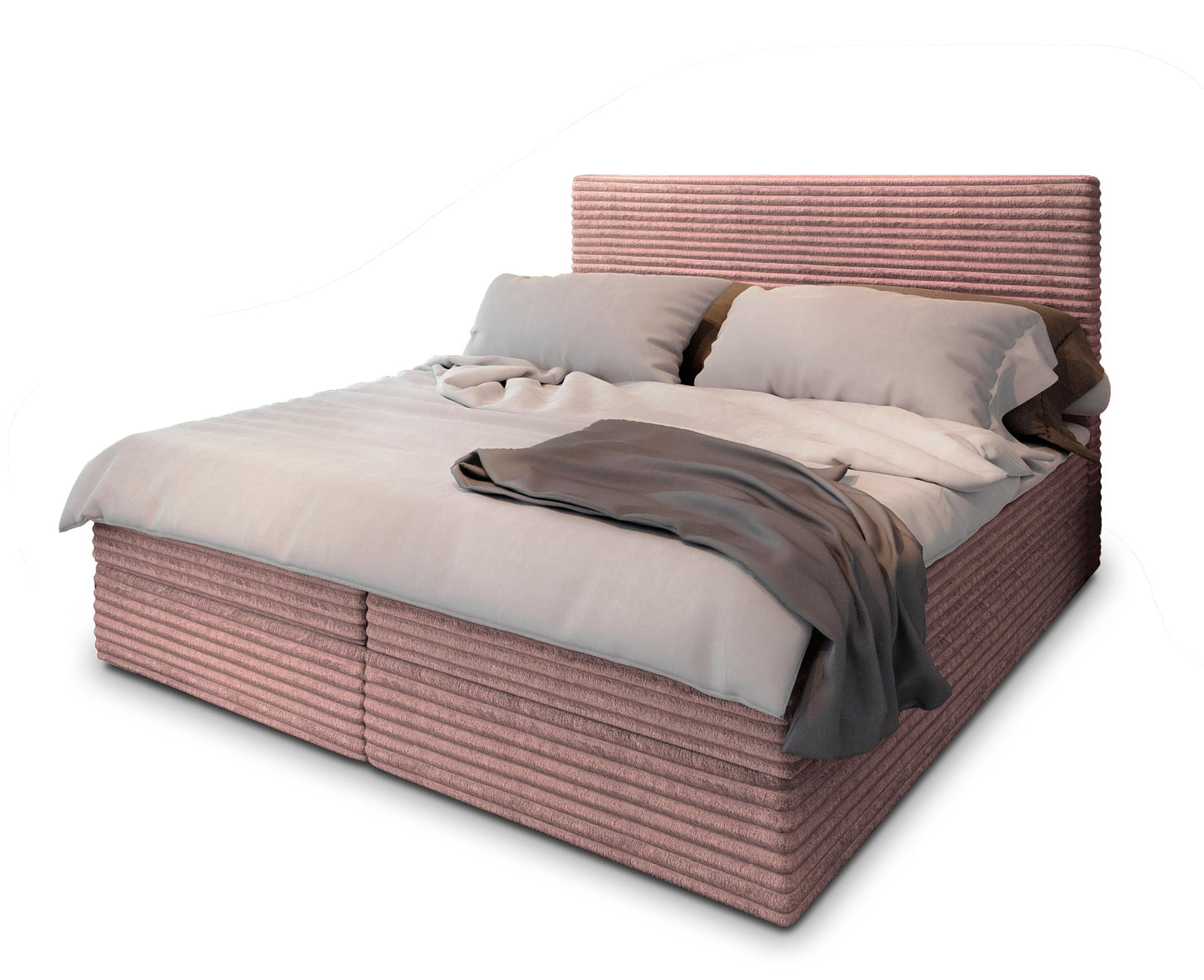 Masseno Boxspringbett PISA Komplett-Set mit Matratze & Topper, Polsterbett mit Bettkasten