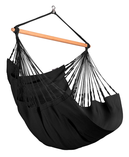 La Siesta Habana Hängesessel Kingsize aus Bio-Baumwolle mit Bambus Spreizstab & 360° Drehgelenk – Premium Hängestuhl für Garten, Balkon & Wohnzimmer