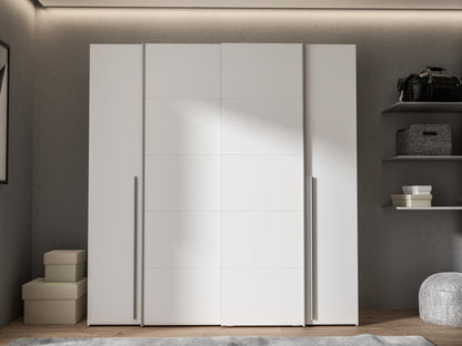 Forte Jabim Kleiderschrank mit LED Beleuchtung – Schwebetürenschrank 4-türig 280 cm Schlafzimmer