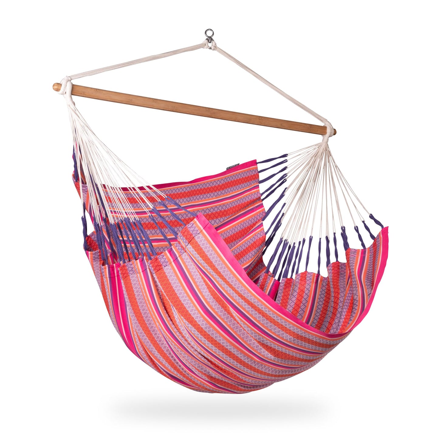 La Siesta Habana Hängesessel Kingsize aus Bio-Baumwolle mit Bambus Spreizstab & 360° Drehgelenk – Premium Hängestuhl für Garten, Balkon & Wohnzimmer