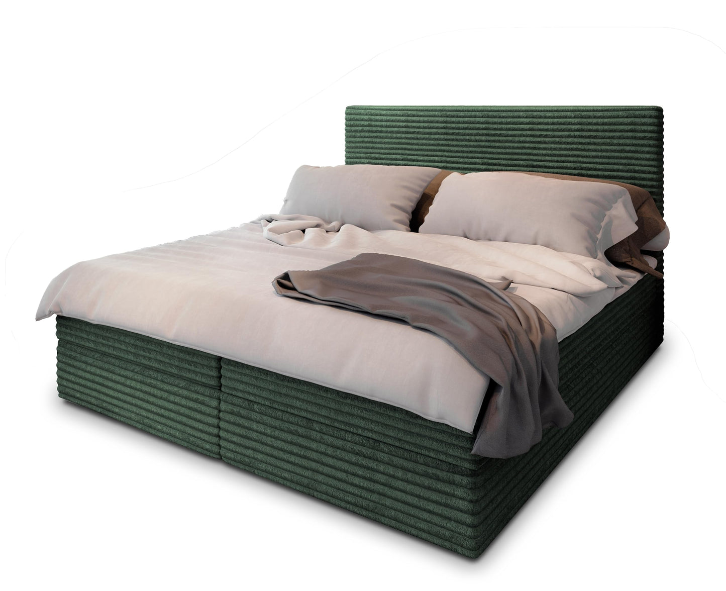 Masseno Boxspringbett PISA Komplett-Set mit Matratze & Topper, Polsterbett mit Bettkasten