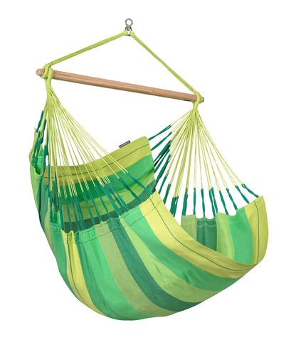 La Siesta Habana Hängesessel Kingsize aus Bio-Baumwolle mit Bambus Spreizstab & 360° Drehgelenk – Premium Hängestuhl für Garten, Balkon & Wohnzimmer