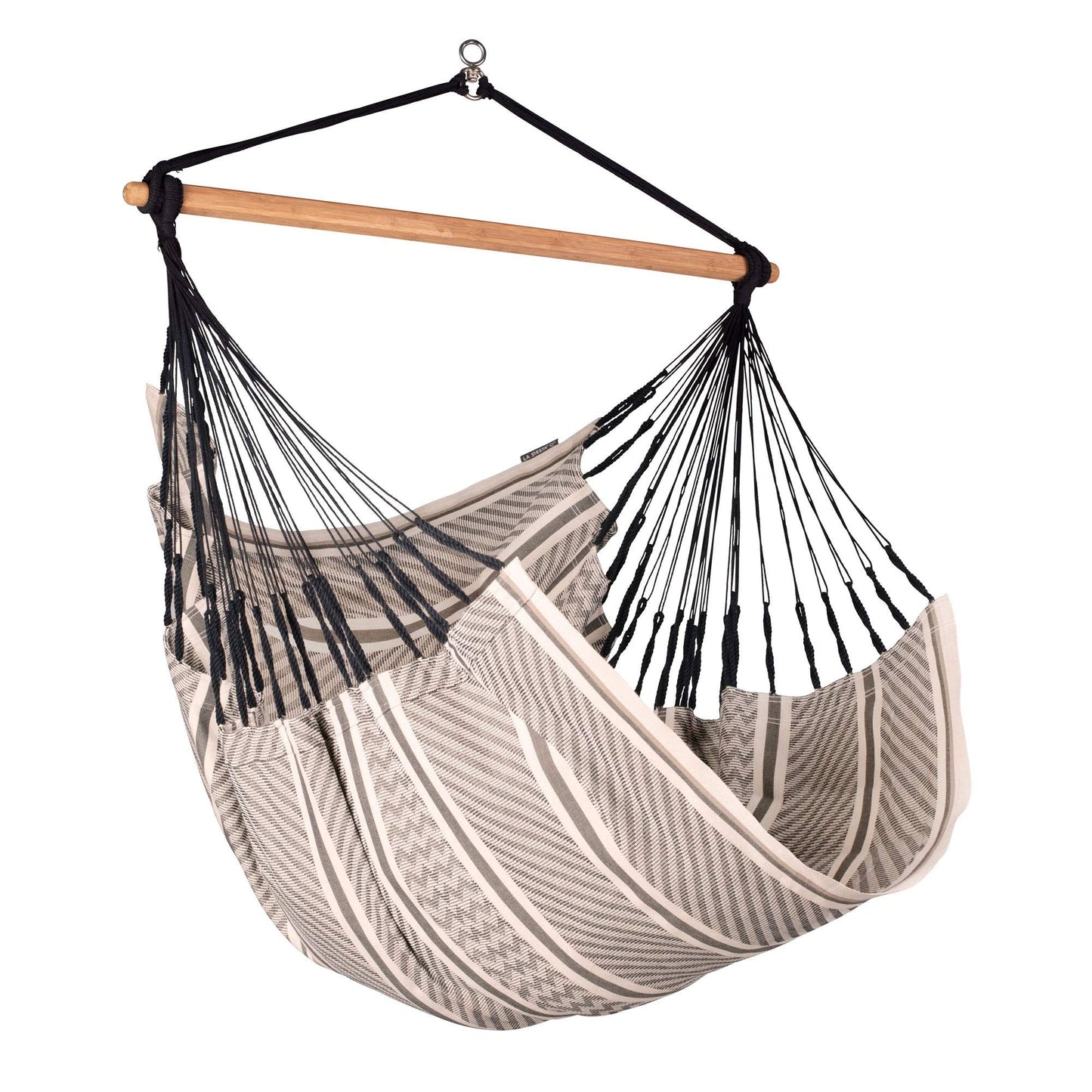 La Siesta Habana Hängesessel Kingsize aus Bio-Baumwolle mit Bambus Spreizstab & 360° Drehgelenk – Premium Hängestuhl für Garten, Balkon & Wohnzimmer