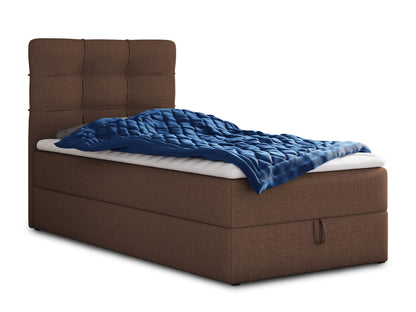 Sofnet Best Mini Boxspringbett mit Bettkasten und Topper – Gepolstertes Bett mit Bonellmatratze, Stauraumbett für Schlafzimmer