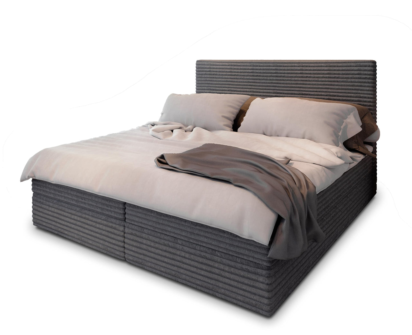 Masseno Boxspringbett PISA Komplett-Set mit Matratze & Topper, Polsterbett mit Bettkasten