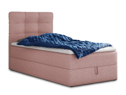 Sofnet Best Mini Boxspringbett mit Bettkasten und Topper – Gepolstertes Bett mit Bonellmatratze, Stauraumbett für Schlafzimmer