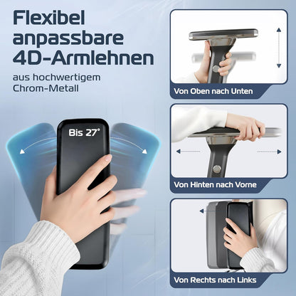 CLOUVOU CleverSeat Ergonomischer Bürostuhl – Verstellbarer Schreibtischstuhl mit 4D Armlehnen, Kopfstütze & Lendenstütze, Drehstuhl bis 150 kg