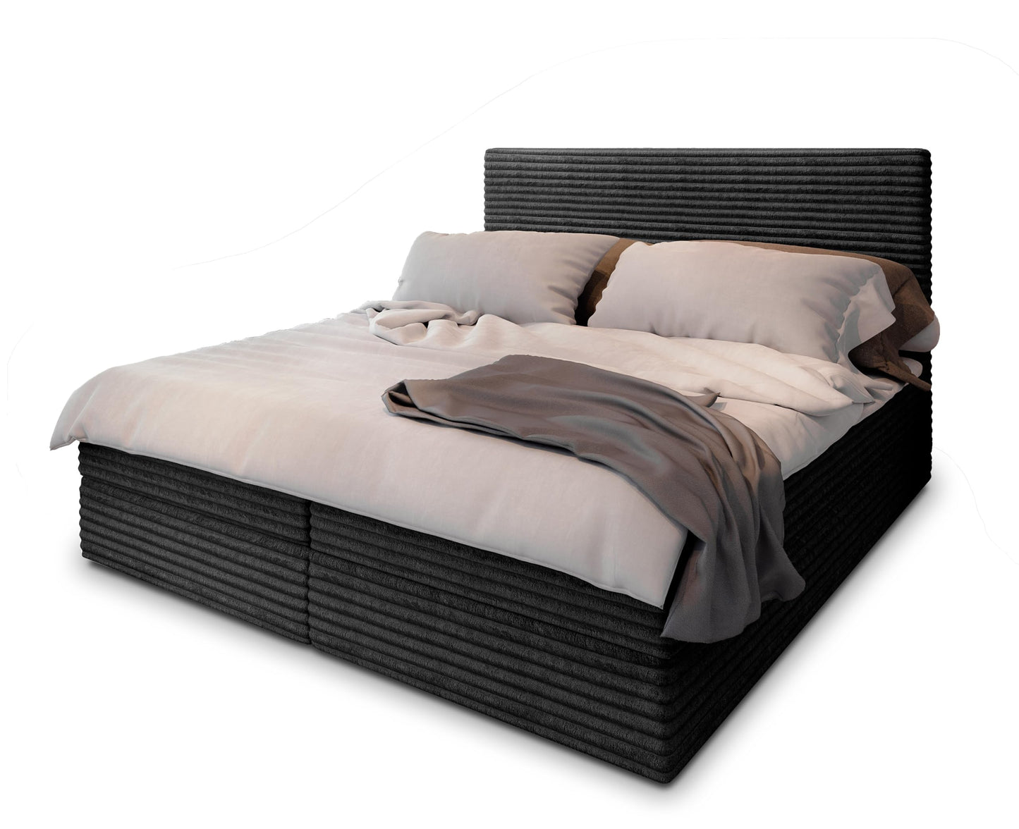 Masseno Boxspringbett PISA Komplett-Set mit Matratze & Topper, Polsterbett mit Bettkasten